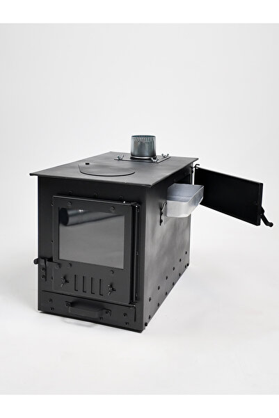 BAHCENHAZİR Çelik Kamp Sobası – Borulu, Cam Kapaklı, Odunlu Isıtıcı | Taşınab...