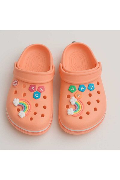 gigigiyim Rainbow Printed Girl's Sandals-Slippers Yavruağzı