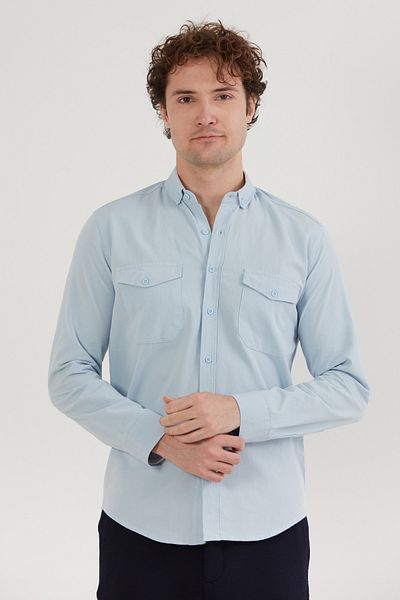 Fulla Moda Cămașă de bază cu buzunar dublu