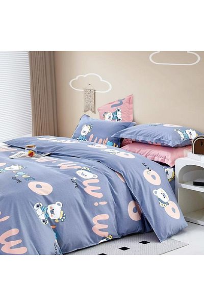Five Store Super double bed linen, Diffa, ranforce cotton, multicolor, 4 pieces
