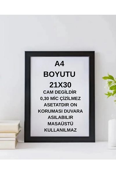 Hometaş Ev Ürünleri 3 Pcs A4 21X30 Photo Frame Diploma Certificate Frame Can Be Hung on the Wall