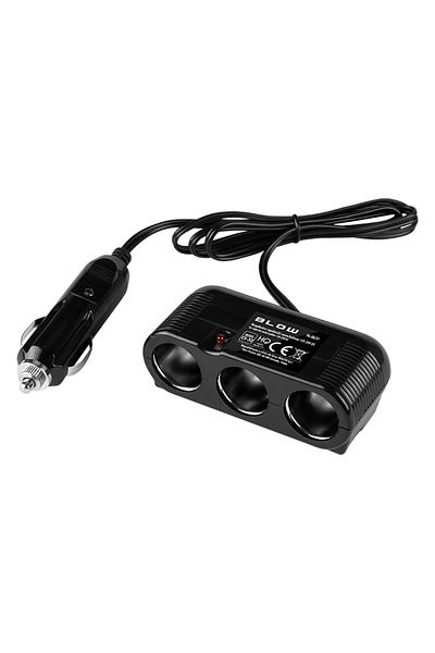 Blow Prelungitor priza auto cu 3 iesiri Blow 12/24V