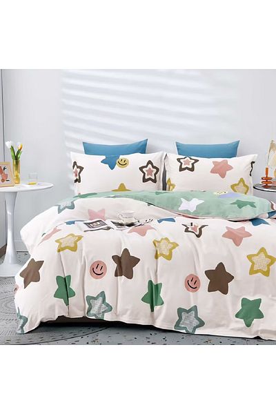 Five Store Super double bed linen, Mongar, ranforce cotton, multicolor, 4 pieces