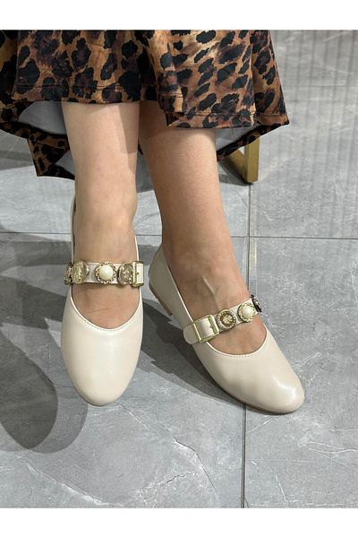 DERİ KABUSU Beaded Women's Ballet Shoes B-004