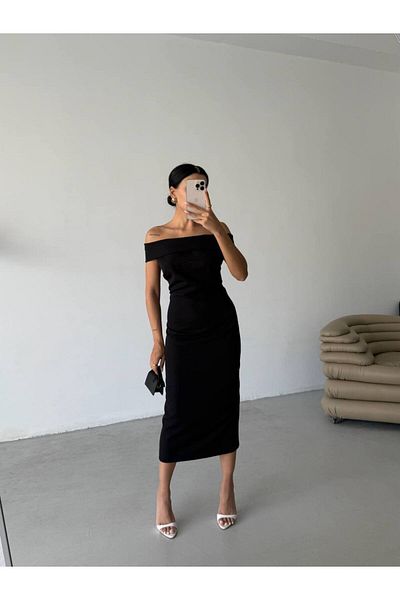 bayansepeti Nou sezon, fără bretele, cu umăr pliat, cu spatele decoltat, cu fermoar, rochie maxi pentru femei 52225079