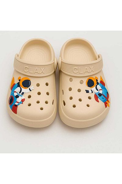 gigigiyim Rocket Printed Boys Sandals-Slippers Beige