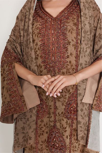 IKKXA Wide Split Sleeve Arabian Jalabiya with Scarf