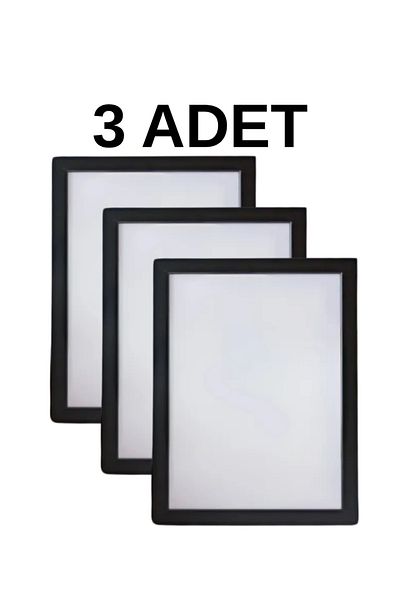 Hometaş Ev Ürünleri 3 Pcs A4 21X30 Photo Frame Diploma Certificate Frame Can Be Hung on the Wall