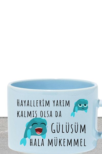 qoeuyl boutique My Smile Is Still Perfect Printed Fun Gift Pastel Colored Rectangular Cup with Handle
