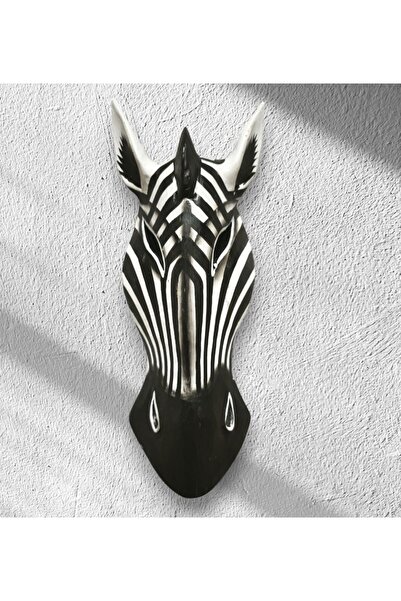 Home AHŞAP ZEBRA KAFASI MASKE , DUVAR OBJESİ - 30 CM