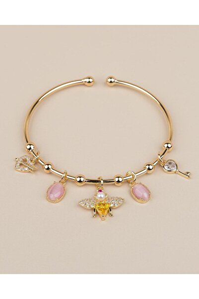 Portakal Esintisi Claviera Ayarlanabilir Arılı Charm Kelepçe Bileklik