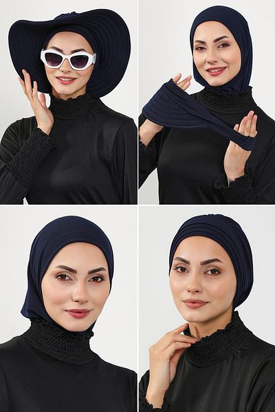 Aisha's Design 4-Piece Swimming Cap, Visor and Hat Set Hijab (Sea, Pool) Swimming Cap, St-2Sn