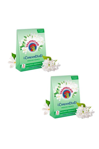 chante clair Pachet 2 x Set de Saculeti Parfumati Chanteclair Muschio Bianco, 3 x 12 g