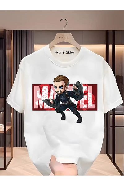 New Shine Μπλουζάκι με στάμπα Super Hero Captain America