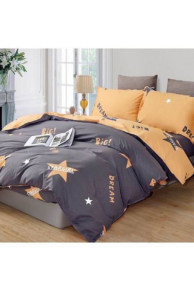 Five Store Double bed linen with elastic cover, Vedi, ranforce cotton, multicolor, 4 pieces