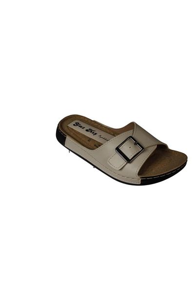 Yaz Kış Ayakkabı Yazkiş Women's Black Cream Red Single Strap Buckle Soft Comfort Sole Slippers