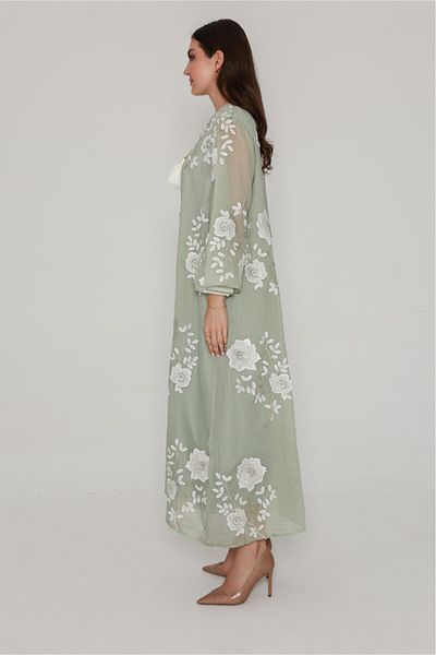 IKKXA Petal Grace Embroidered Jalabiya