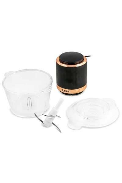 Zass Chopper/Chopper ZASS Rose Gold ZCH 20, 400 W, 1500 ml, 4-blade stainless steel knife, Glass bowl