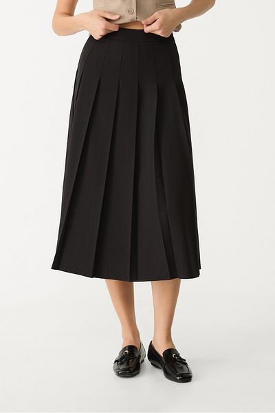 Stradivarius Midi skirt with box pleats