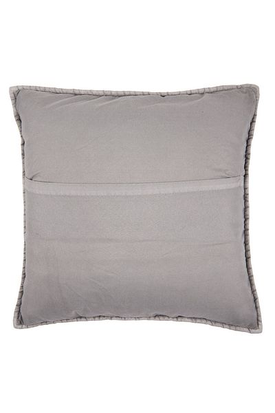 Clayre & Eef Light Grey Quilted Cotton Pillowcase 50 cm x 50 cm