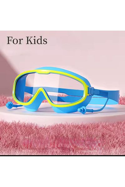 charmerprincesses Wide Angle Anti-Fog Uv Children's Swimming Goggles with Ear Plugs Pool and Sea Goggles Diving Goggles