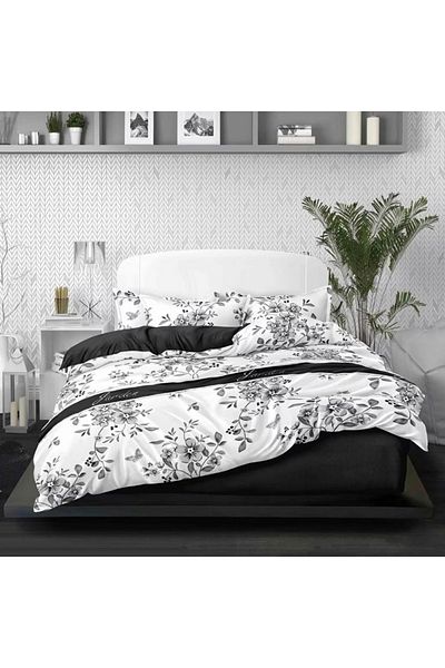 Five Store Single bed linen with elastic cover, Brigit, mercerized cotton, multicolor, 3 pieces
