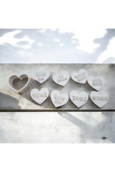 Dekor Heart Written Cookie Mold – 8 Different Messages
