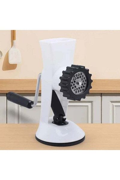 Generic Manual Meat Grinder- Rust-Free Mincer w/ 2 Stainless Steel Plates, Sausage Attachment