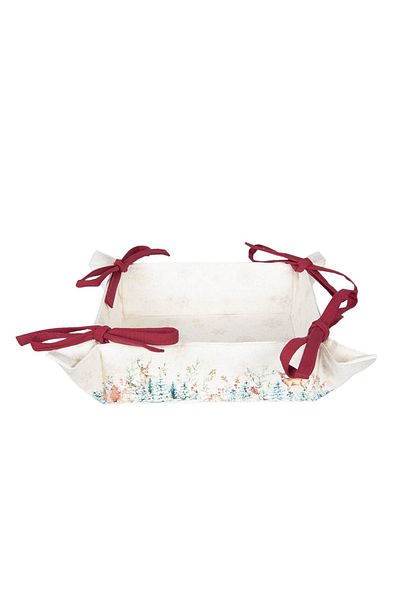 Clayre & Eef Forest cotton bread basket 35x35x8 cm