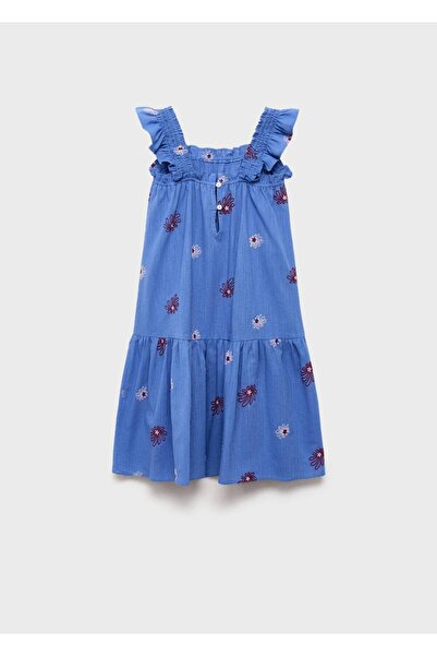 MANGO Kids Φόρεμα με κέντημα με λουλούδια