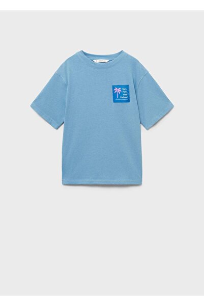 MANGO Kids Kayık desenli pamuklu tişört