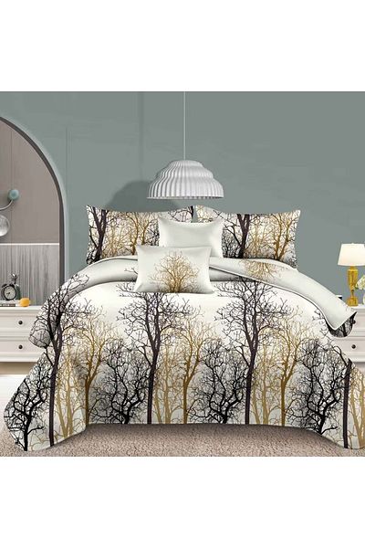 Five Store Super double bed linen, Hallvor, mercerized cotton, multicolor, 4 pieces