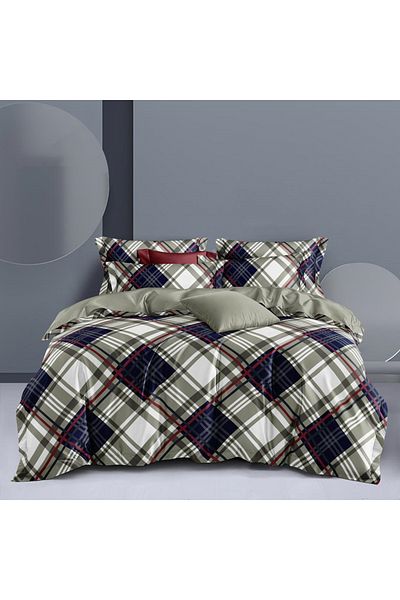 Five Store Single bed linen with elastic cover, Yorick, mercerized cotton, multicolor, 3 pieces