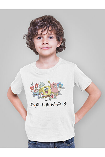 SEVBANO تي شيرت للأطفال مطبوع عليه شخصيات سبونج بوب للجنسين (1-12 سنة)