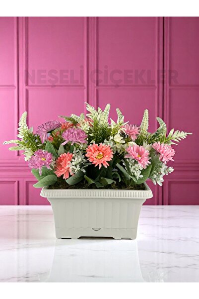 NEŞELİ ÇİÇEKLER albastru cobalt flori artificiale de primăvară din plastic decorativ suspendat albastru cobalt în 35X30cm Decorare pentru balcon și grădină