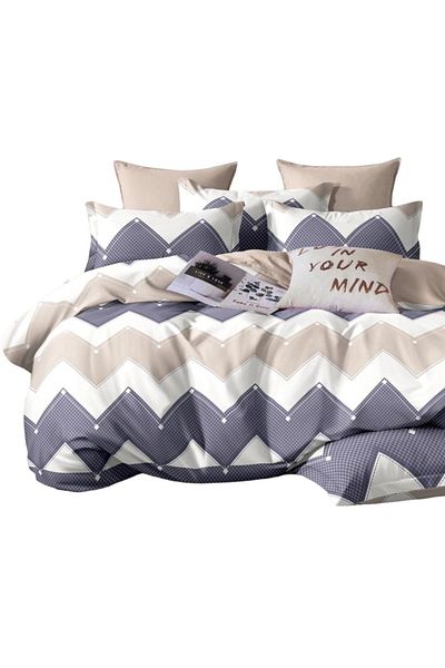 Five Store Super double bed linen, Algot, mercerized cotton, multicolor, 4 pieces