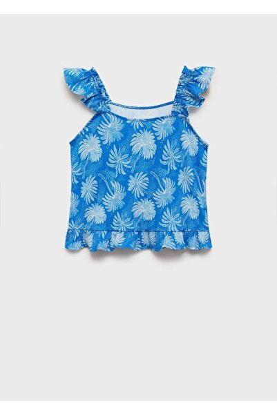 MANGO Kids Volanlı desenli bluz