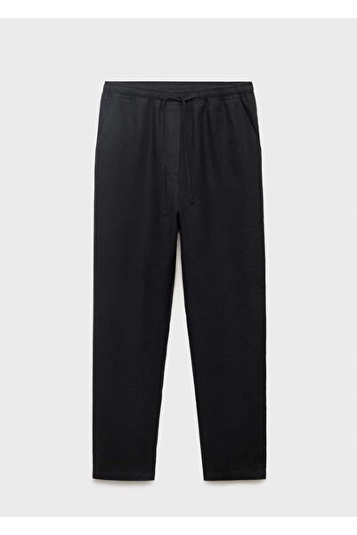 MANGO Woman Büzgülü keten pantolon