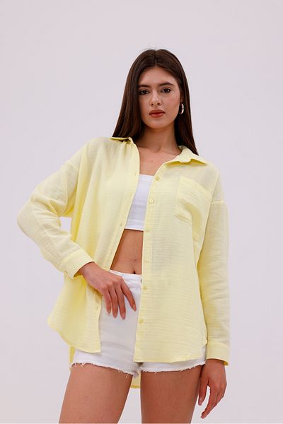 GENIUS STORE Oversize Basic Muslin Γυναικείο Πουκάμισο ΓΥΝΑΙΚΕΙΟ-ΜΟΥΣΛΙΝ-ΠΟΥΚΑΜΙΣΟ