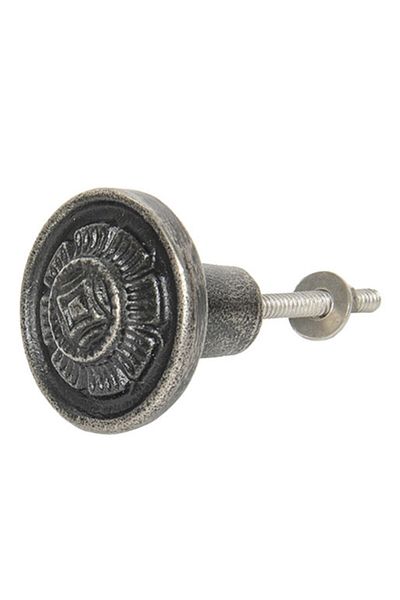 Clayre & Eef Buton mobila din fier gri Ø 4 cm