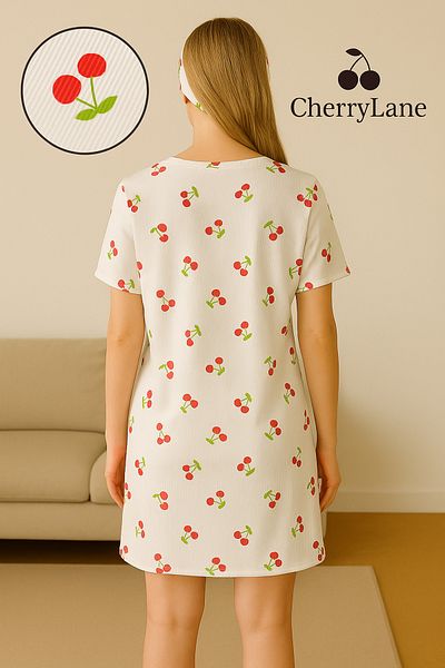 Cherry Lane Cherry Patterned Mini Dress & Headband Set - Set of 2