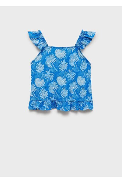 MANGO Kids Volanlı desenli bluz