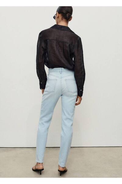 MANGO Woman Newmom confort yüksek belli jean pantolon