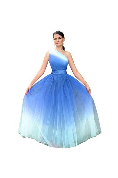 OEM Rochie Angelique din tule in degrade albastru