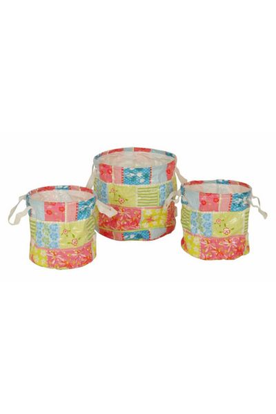 Bizzotto Set 3 Storage Baskets Textile Spring Ø 40 cm x 40 h