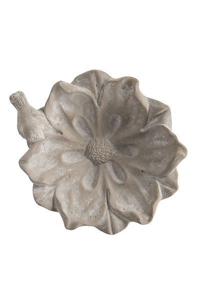 Clayre & Eef Bird Feeding Bowl in Grey Ceramic 20 cm x 19 cm x 9 h