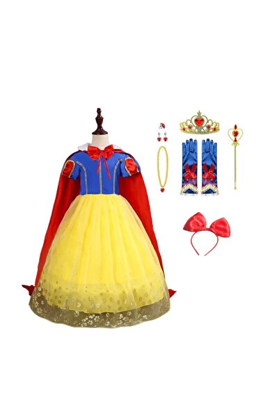 Funny Party Shop Costum carnaval fete Alba ca Zapada cu manusi albastre,7-8 a...