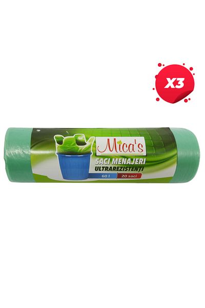 Mica'S X3 - MICAS ULTRA-RESISTANT HOUSEHOLD BAGS 60L 20PCS