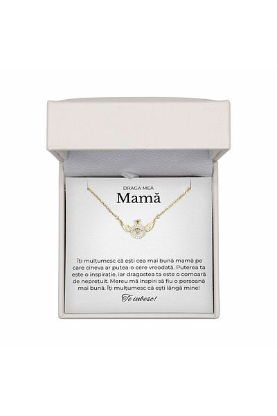 The Jewel Heart 925 Silver Necklace with 14K Gold Plated, Gift with Emotional Message for Mom, LED Box Included