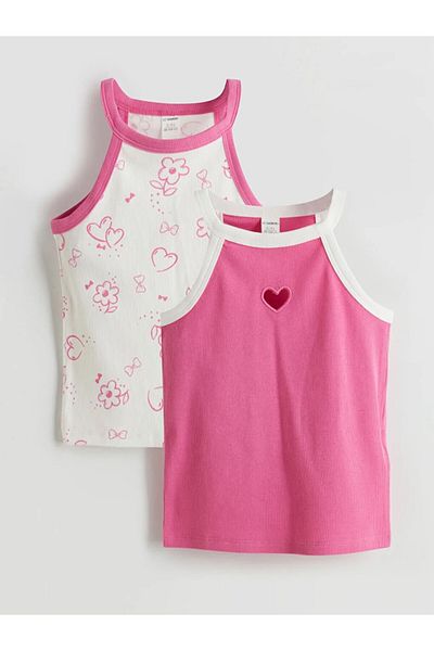 LC Waikiki Fuchsia Halter Neck Girl's Tank Top 2-Pieces5Ir53Z1